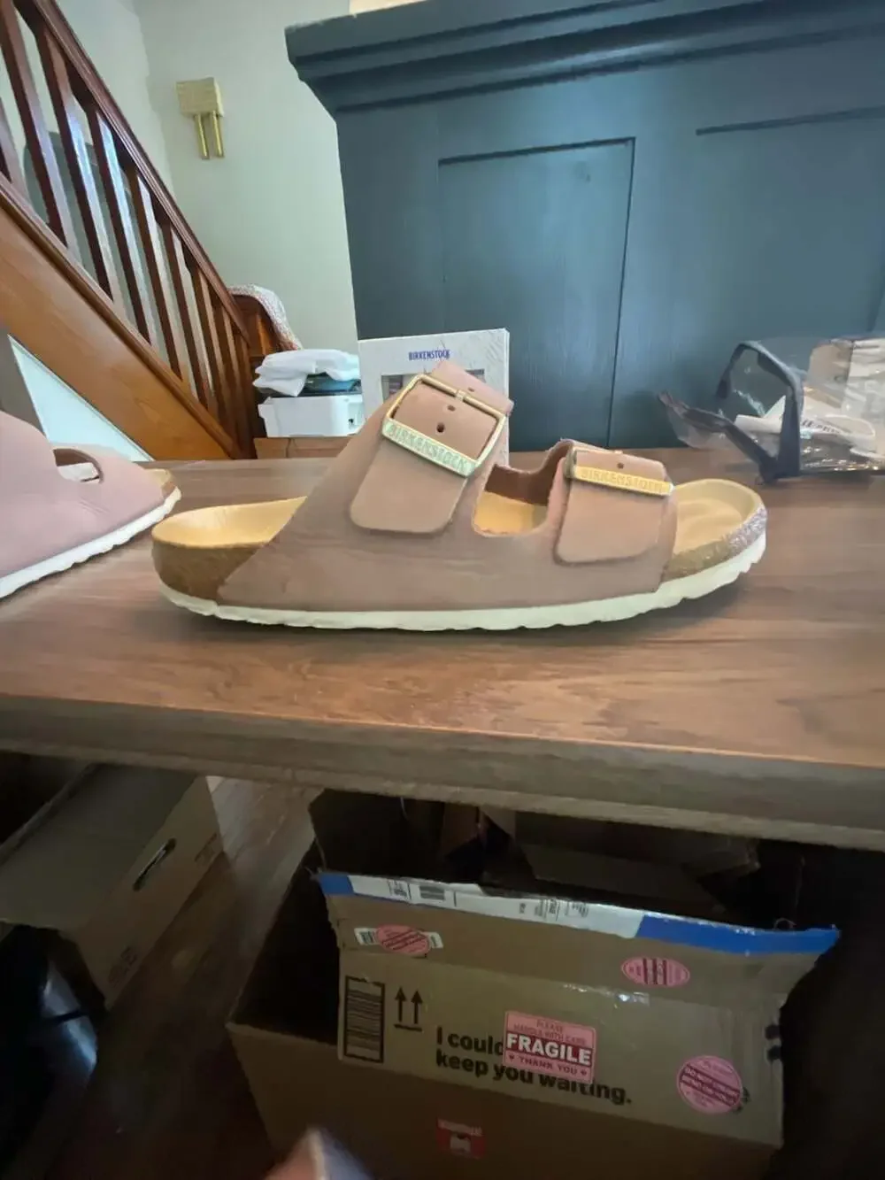 Birkenstock Arizona Suede Leather Sandals in Lavender / Purple - Picture 7 of 10
